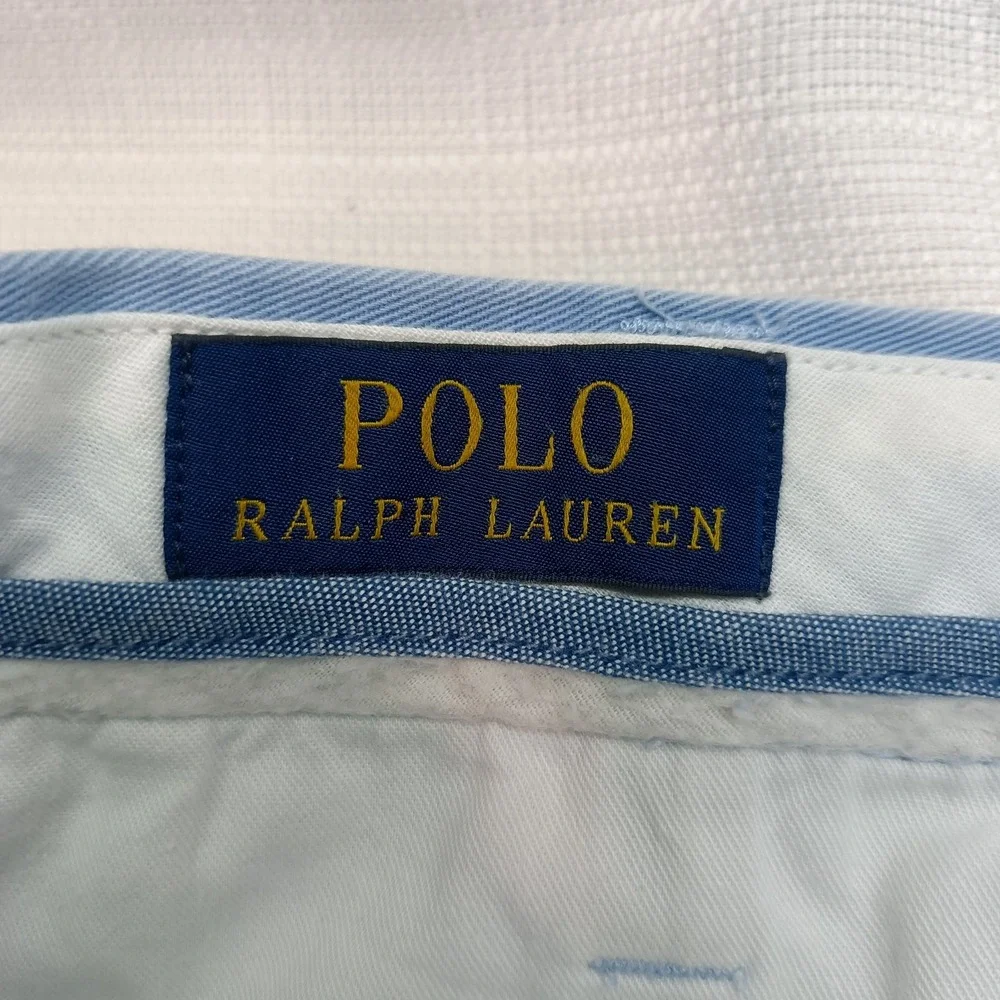 Polo Ralph Lauren Bedford Chino Pants Men 40x30 Sky Blue Stretch Straight Cotton
